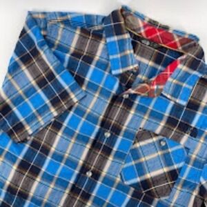 The North Face Plaid Shirt Button Up Short Sleeve Outdoor Casual‎ L